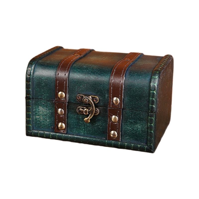 Retro Treasure Chest Vintage Wooden Storage Box Antique Style Jewelry Box Gift