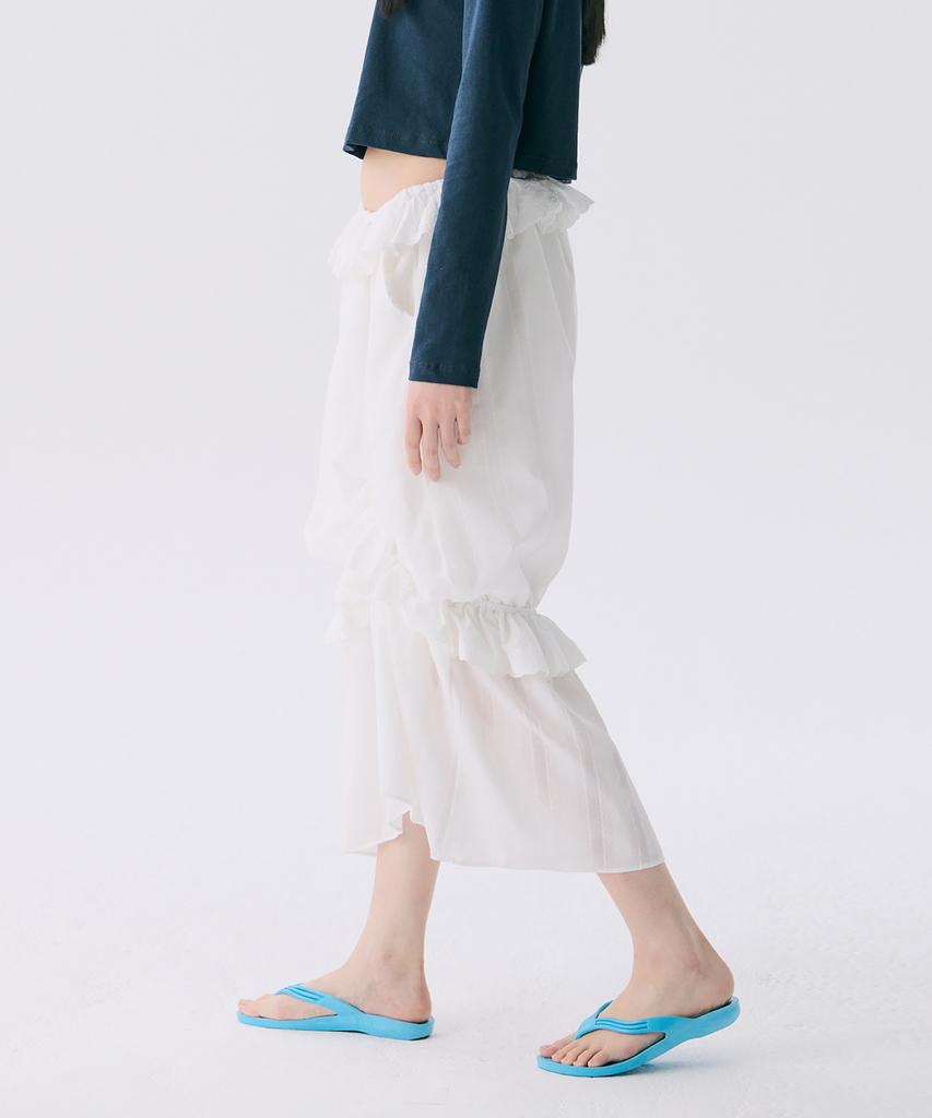 Jun Jun Space Vol12. Frill Long Skirt_White(Vol12. Frill Long Skirt_White