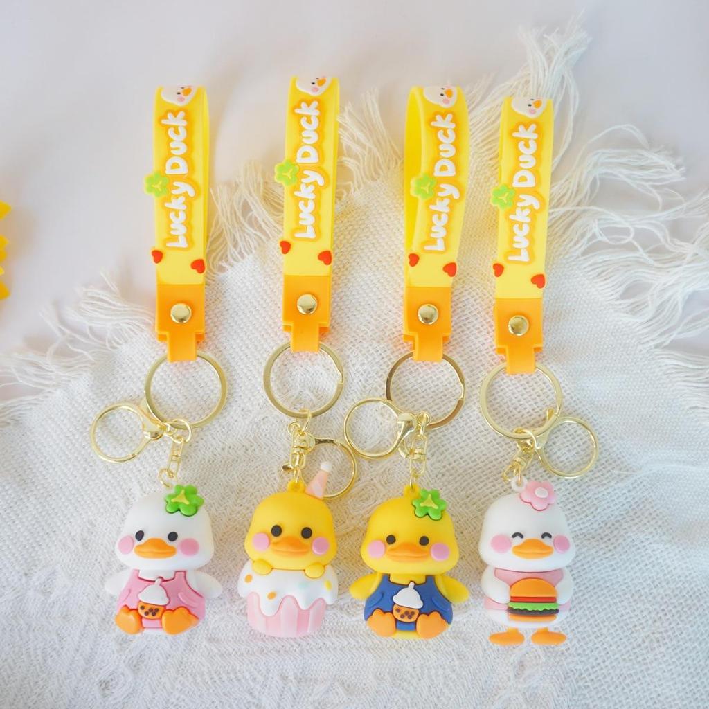 Creative Yellow Duck Keychain: Cute Animal Bag Pendant & Car Ornament