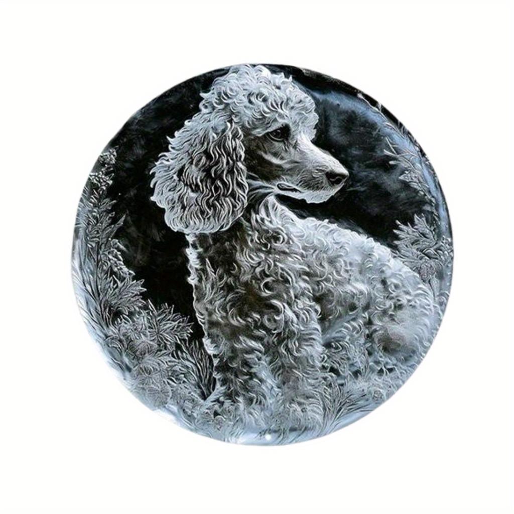 1pc 2d Flat Wood Round Wooden Sign - 20cm Art Painting Wreath Decorative Plates Entrance Decor Gift Mask Theme for Bar Cafe Club Home Room Wall Decor