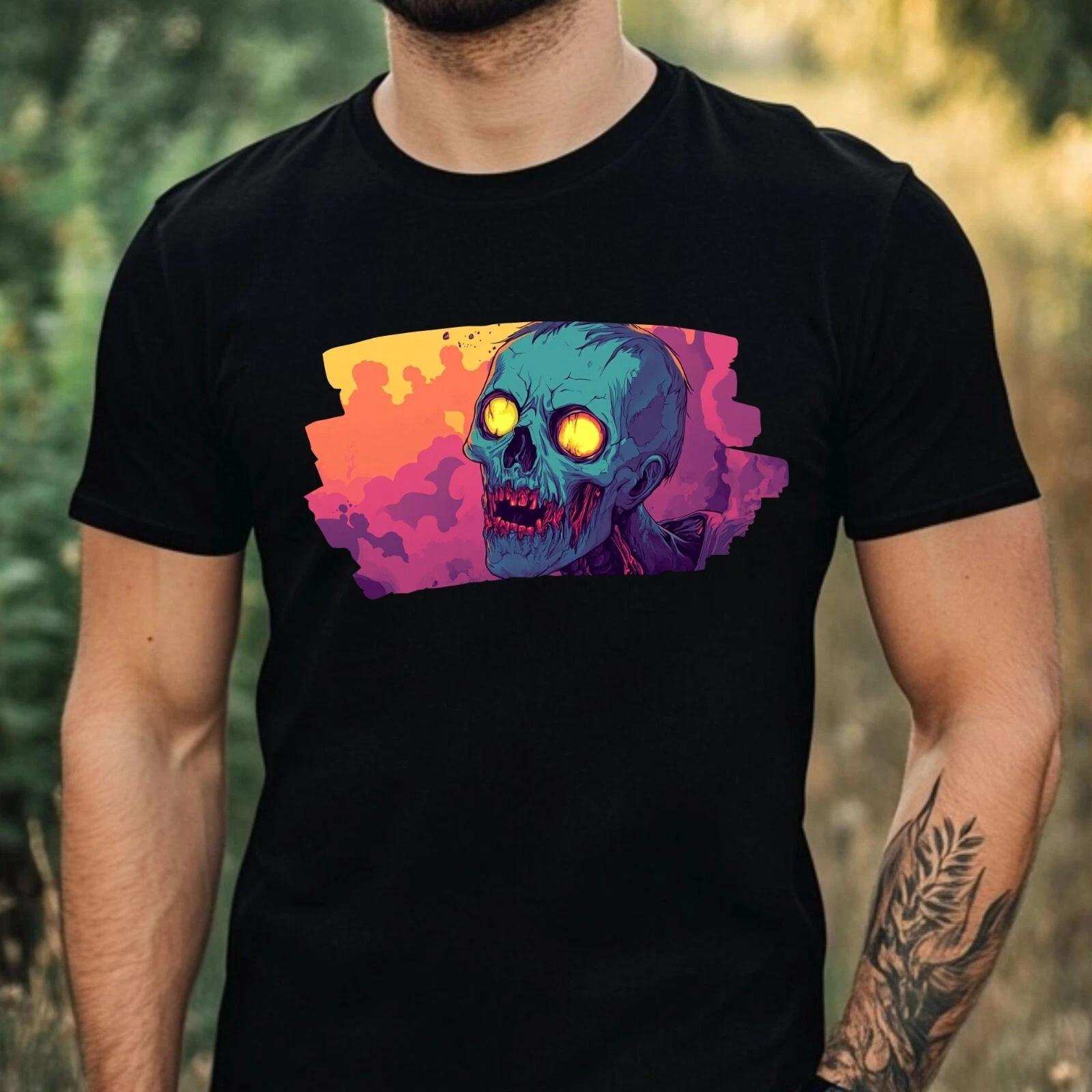 T-Shirt Herren Zombie Motiv Baumwolle Größe XS bis 5XL L