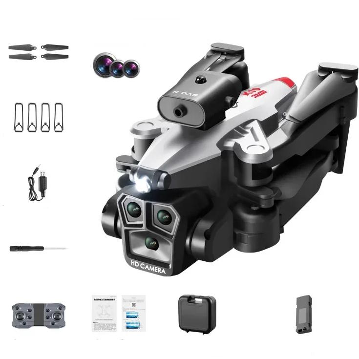 New K10 MAX Aerial Photography 4K Drone Obstacle Avoidance Three-camera Remote Control Aircraft Optical Flow Quadcopter Toy Gift