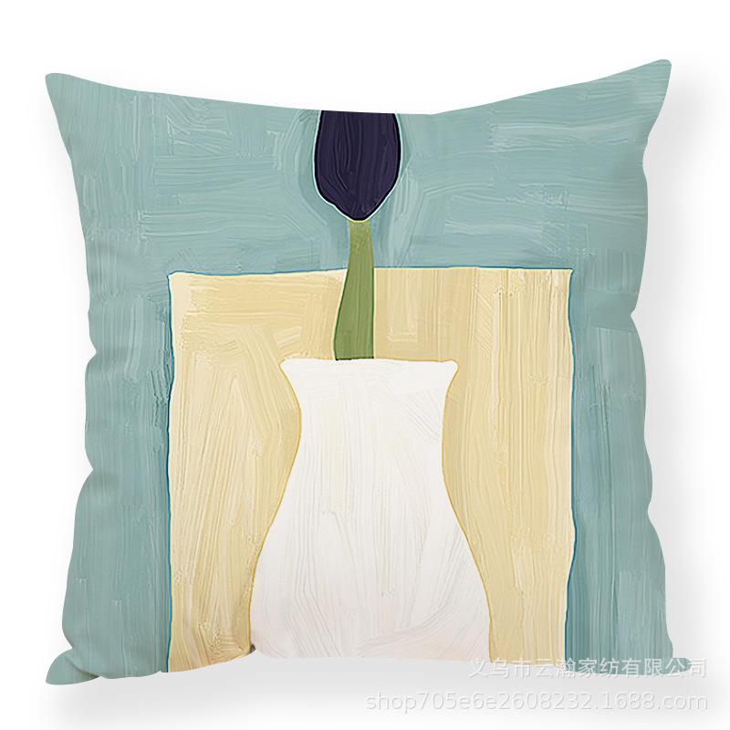 

Простой дизайн подушки в стиле Моранди, ручная роспись, скандинавский, для офиса, для автомобиля, наволочка, спинка для дивана 45 * 45Cm pillow cover