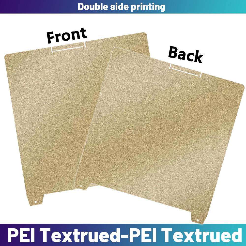 K2 Plus Dual Textured Smooth PEO PET PEY PEI Build Plate for Creality K2 Plus Spring Steel Buildplate 370x370mm High Temperature