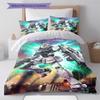 GUNDAM Pattern Bedding Set Quilt Cover Pillowcase Home Decor Gift (1 * duvet cover + 2 * pillowcase, without core)