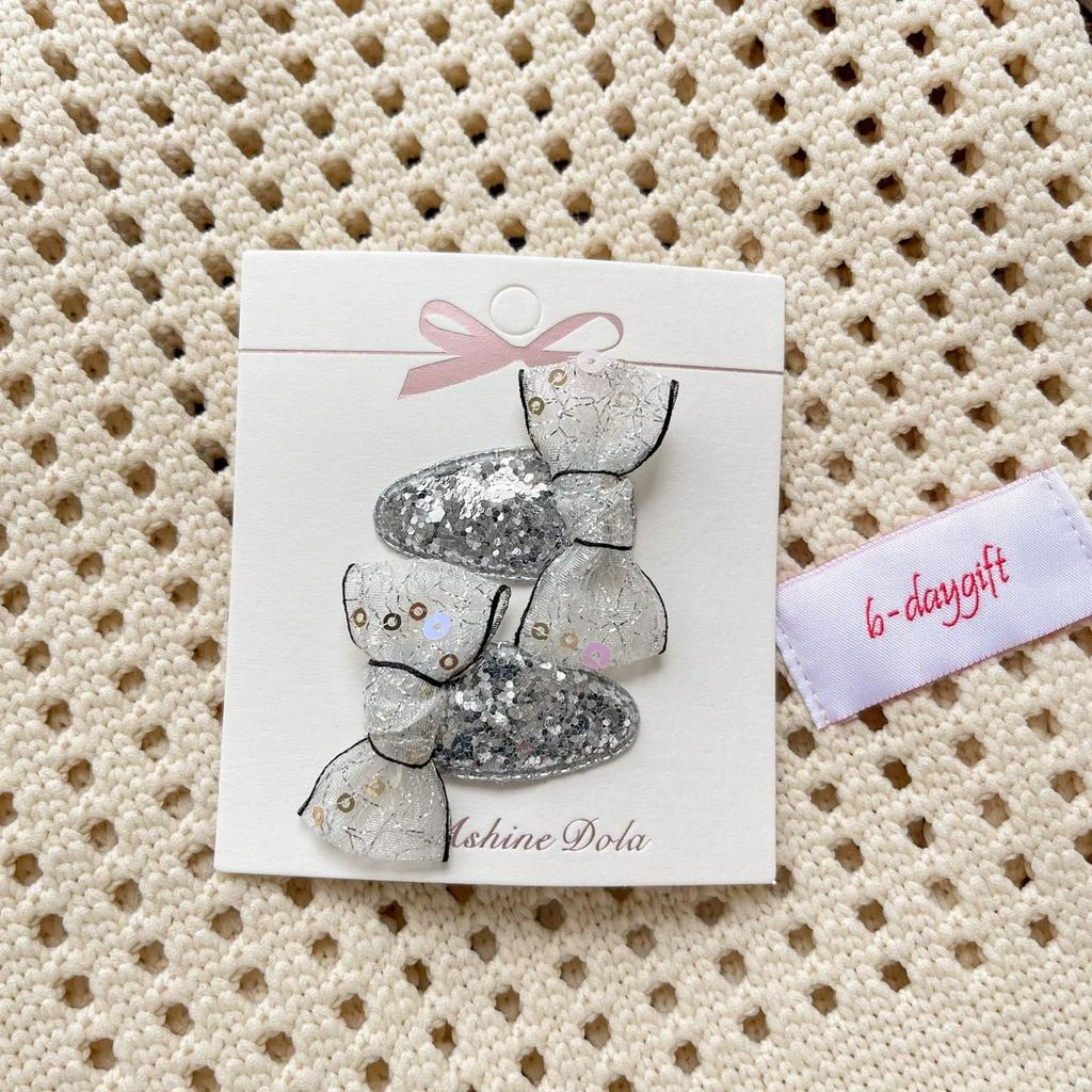 2pcs Cute Glitter Sequin Baby Girl Hair Clip Sweet Mesh Bow Young Kids Girl Hair Pin BB's Clip Hair Accessories Headwear