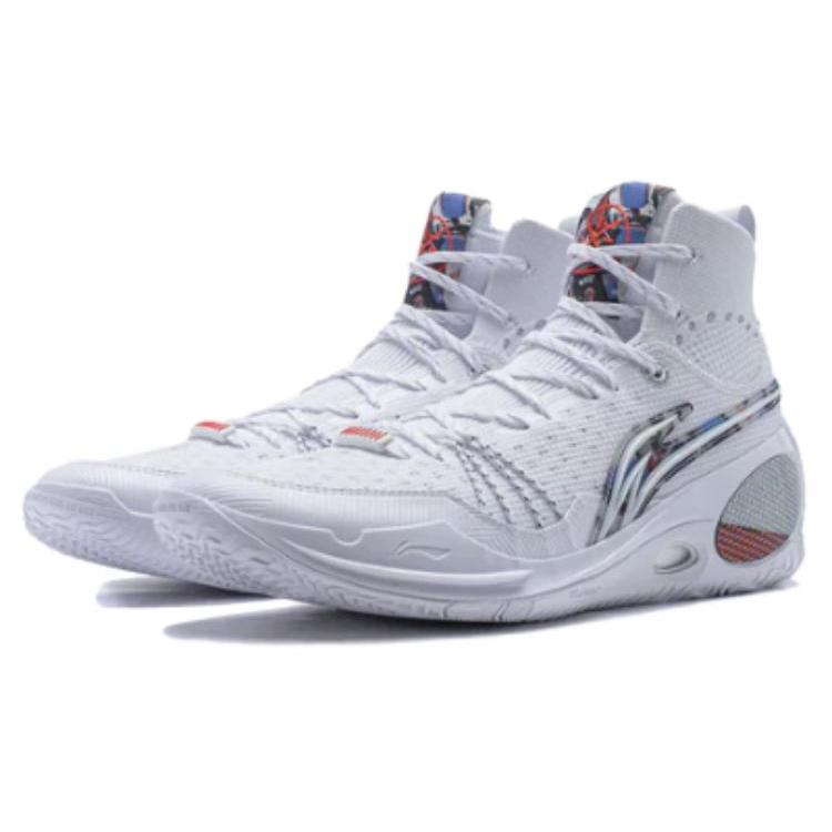 Li Ning Wade 808 Ultra Abrasion Resistant Breathable High Top Basketball Shoes Men's White ABAU013-3