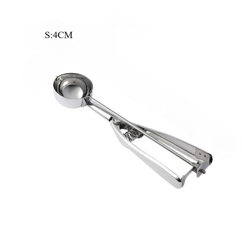 

Baking Ice Cream Scoop Kitchen Tools Stainless Steel Spring Handle Mashed Potato Watermelon Ball Spoon Home Kitchen Accessories