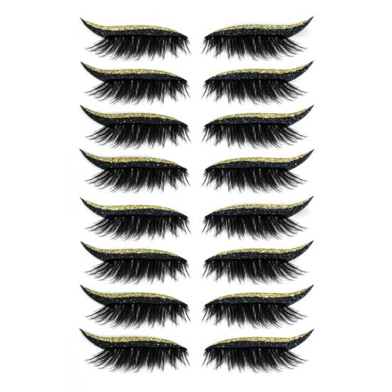 8 Pairs Lazy Eye Shadow Eyelash Eyelashes Makeup Stickers Eye Waterproof Glitter Eyeshadow Makeup Stickers