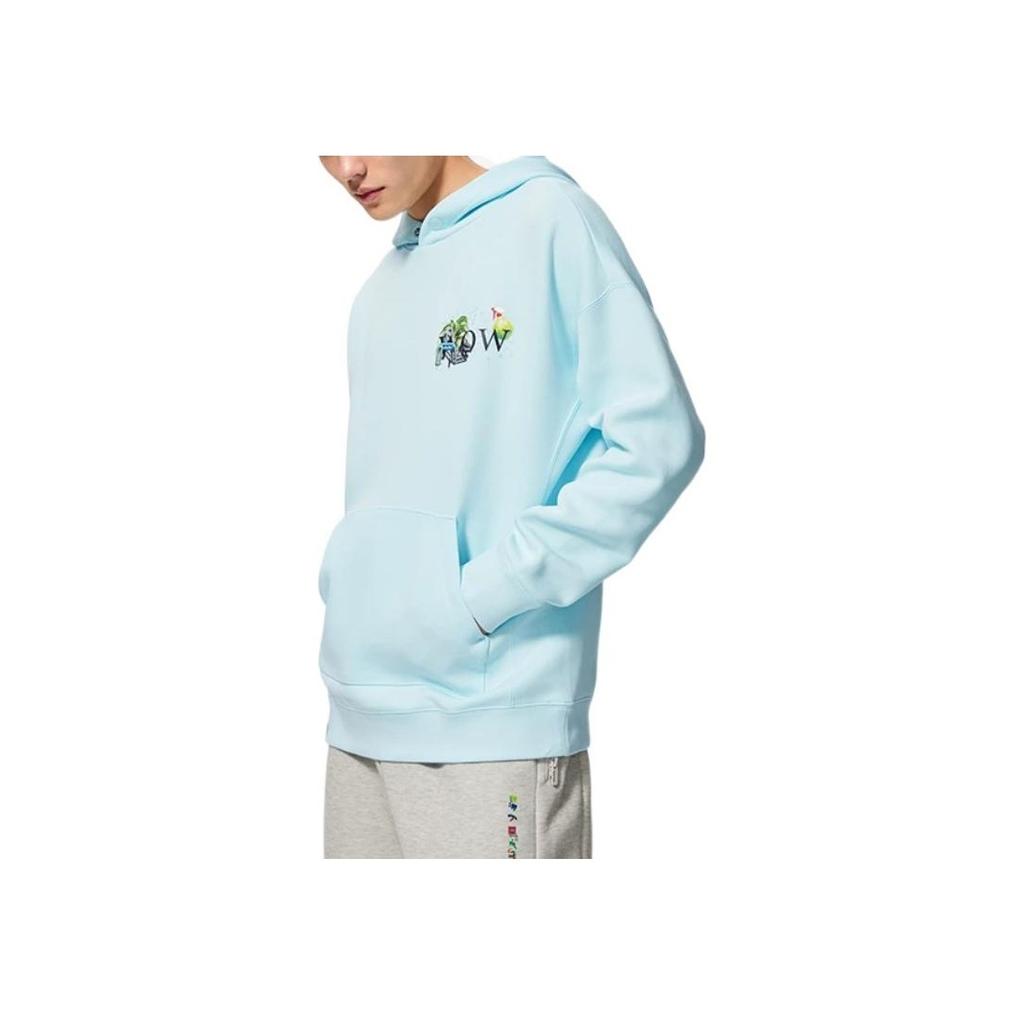 Li-Ning Wade Series Fun Back Print Long Sleeve Sweatshirt Unisex Tops Blue AWDSE73-3