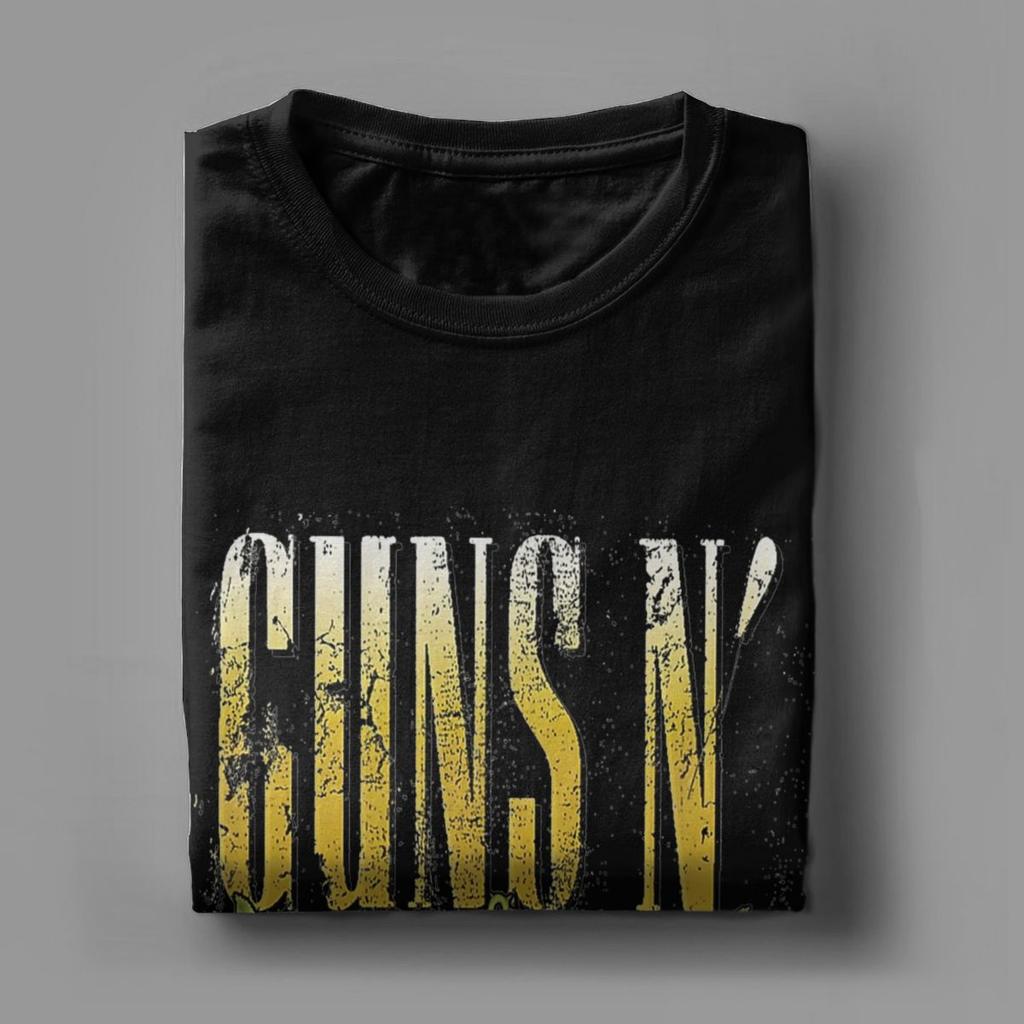 Męskie koszulki Guns N Roses 100% bawełna topy śmieszne z krótkim rękawem z okrągłym dekoltem koszulki 4XL 5XL koszulki