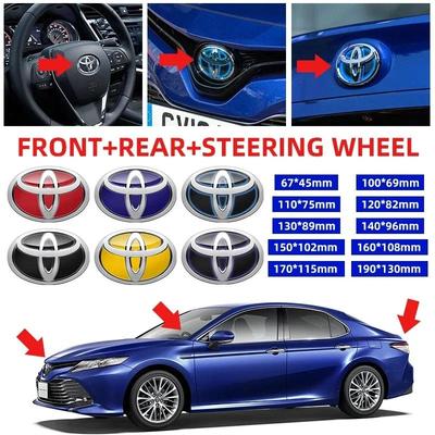 Samochód Przednia Maska Hood Emblem Tylny Bagażnik Marka Odznaka Logo Kierownicy dla toyota RAV4 Camry yaris CHR LEVIN Vios REIZ