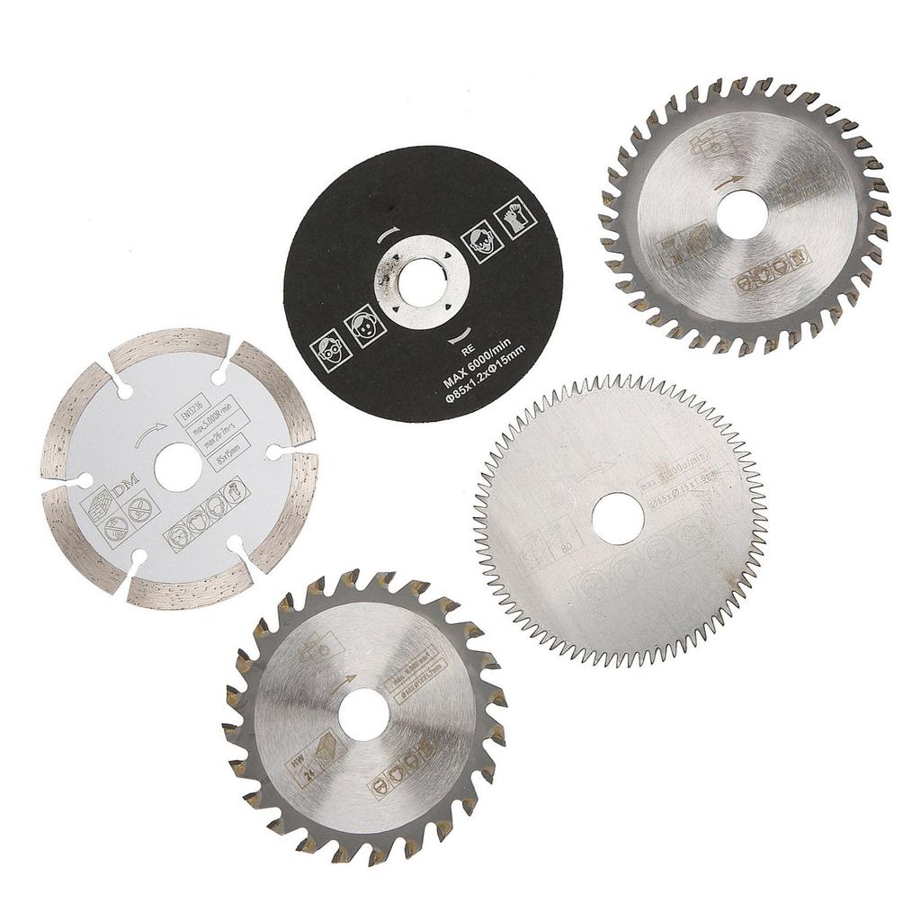 5Pcs Saw Cutting Blade Disc Outer Diameter 85mm Inner Diameter 15mm Mini Carbide Circular Saw Blade for Cutting Tool
