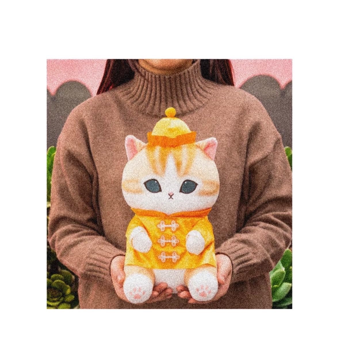 

Mofu China Nyan Большая плюшевая игрушка, Прибл.. 28см, Официальный мерч (оранжевый)