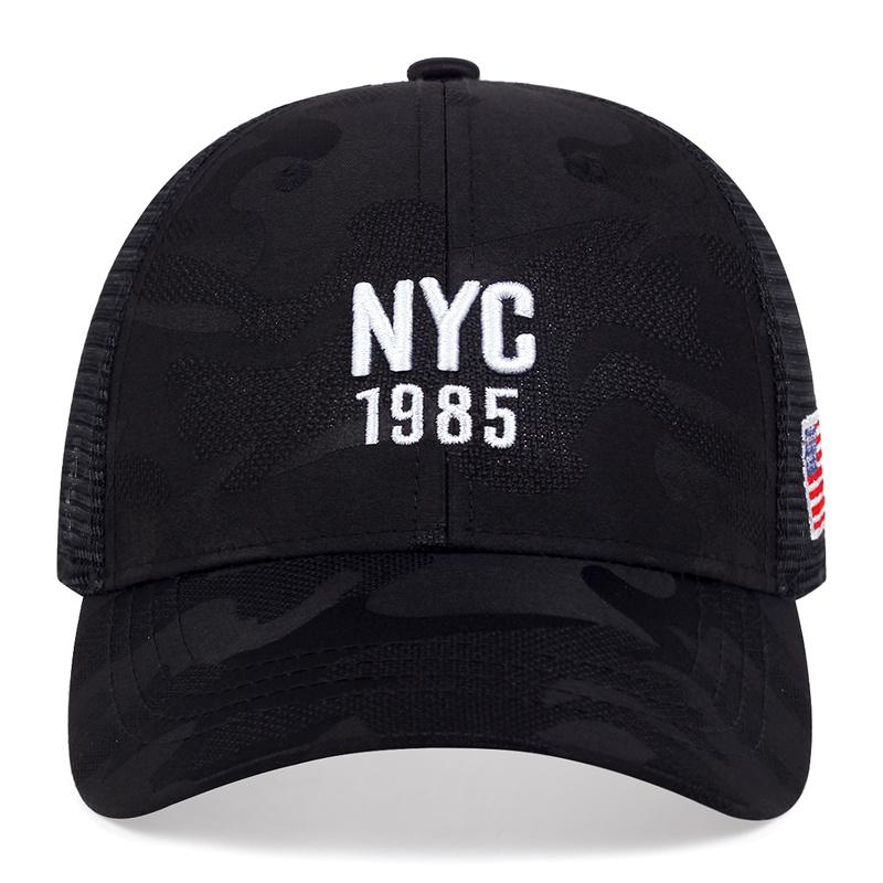 Black Camouflage Nyc1985 Embroidery Baseball Net Caps Spring And Summer Outdoor Adjustable Casual Hats Sunscreen Hat