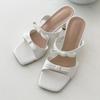Melting Brown Women Ribbon Strap Slipper Heel