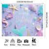 2D Printing Pastel Mermaid Backdrop, Underwater Sea Theme Birthday Party Background
