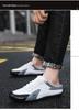 Spring Men's Trendy Breathable Slip-on Loafers with Half-open Back - Casual Leather Running Shoes