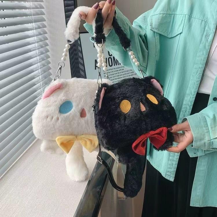 Plush Cat Cozy Handbags Single Shoulder Crossbody Bag Decoration Gifts Kids