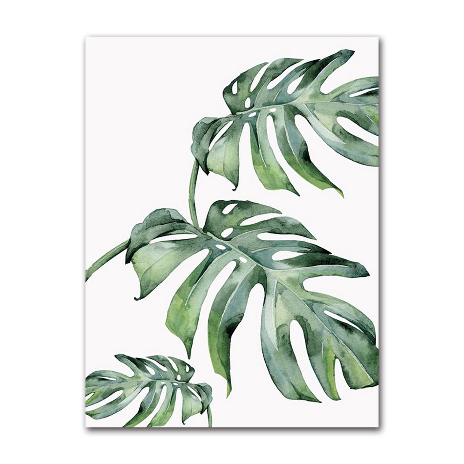 Picture Wall Art Canvas Paintings Home Decoration Nordic Art Tropical Plants Scandinavian Poster Green Leaves Decorative