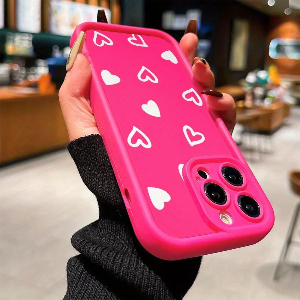 Heart patterned printed phone case suitable for iPhone 17 16 15 14 13 12 11 Pro/Max/Plus anti drop and shockproof back cover