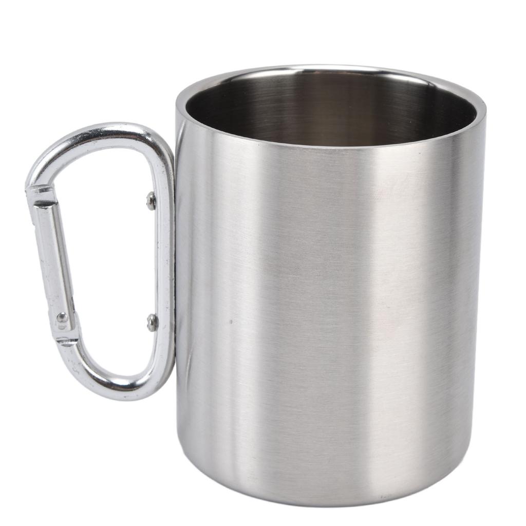 Stainless Steel Mug 360ml Double Wall Comfortable Handle Glossy Surface Exquisite Durable Stainless