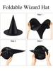 12PCS Halloween Party Decoration Hats Suitable For Both Men And Women Black Wizard Hats Halloween Party Costumes Accessories