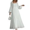Jarní Novinky Dámské Oblečení Módní Ležérní Elegantní Čtvercový Výstřih Volné Jednobarevné Šaty