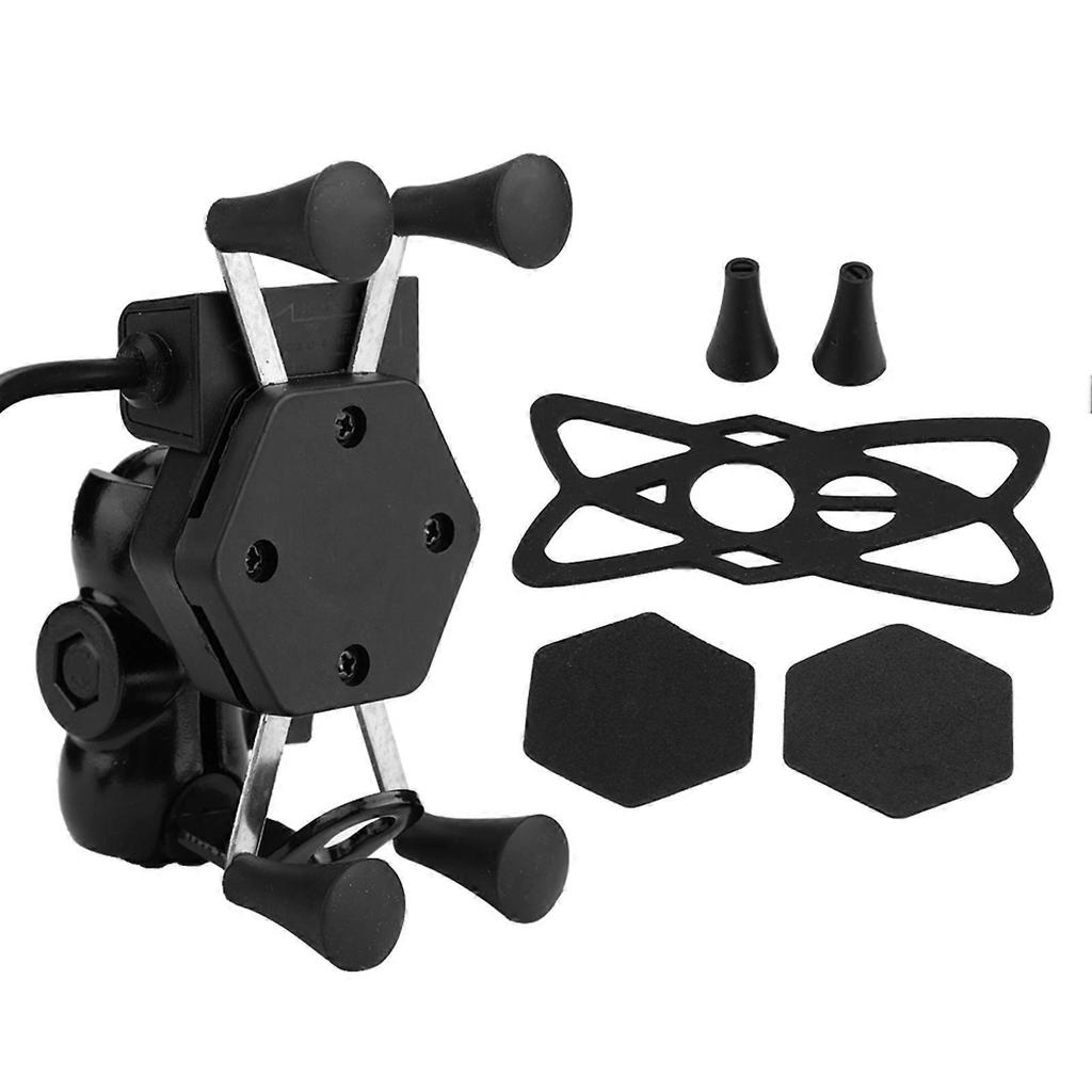 Universal Motorcycle Phone Holder Mobile Stand Bracket Support USB Charger