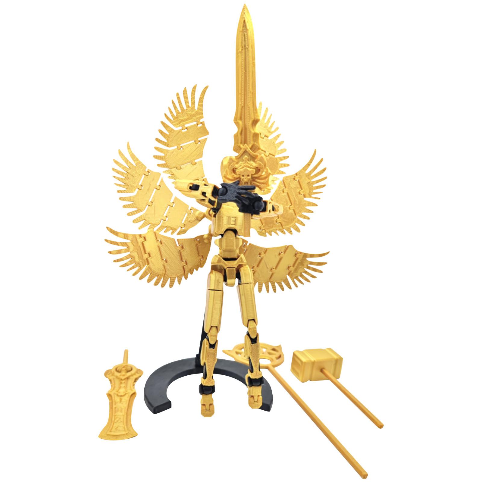 

Набор мобильных кукол, 3D-печатная мобильная кукла-робот Титан, подвижная мобильная кукла, подходит для коллекционеров, украшение рабочего стола One Size золотой