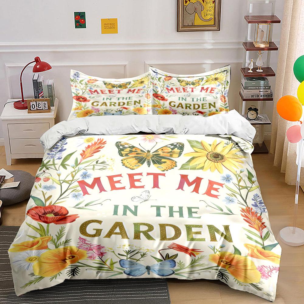 

Butterflies and colorful flowers. Bedding sets Duvet cover sets Duvet covers Pillowcases(1 * Duvet Cover 2 * Pillowcases without duvet insert) 135x200cm