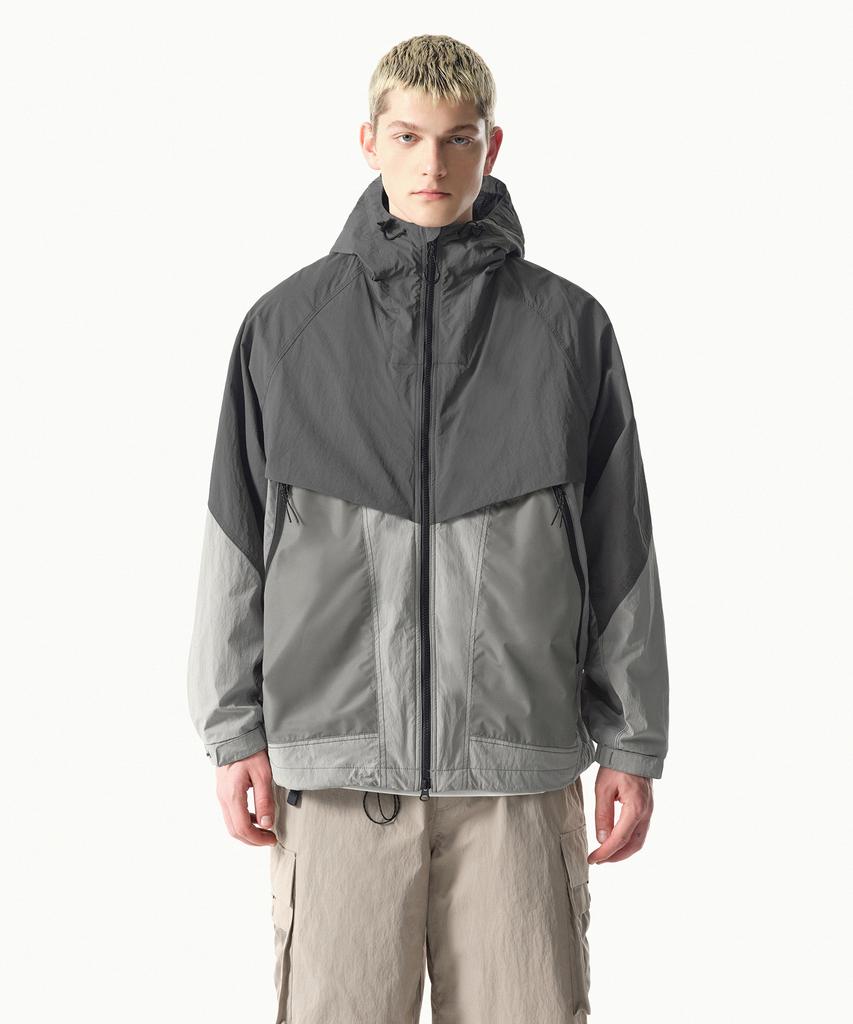 Musinsa Standard [City Leisure] Structured Block Windbreaker Jacket [Grey/Light Grey]