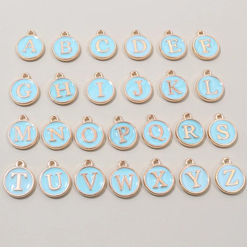 26pcs 12x14mm A-Z Letter Charms Enamel Alphabet Initial Letter Charms Pendant Handmade DIY Bracelet Jewelry Making Accessories