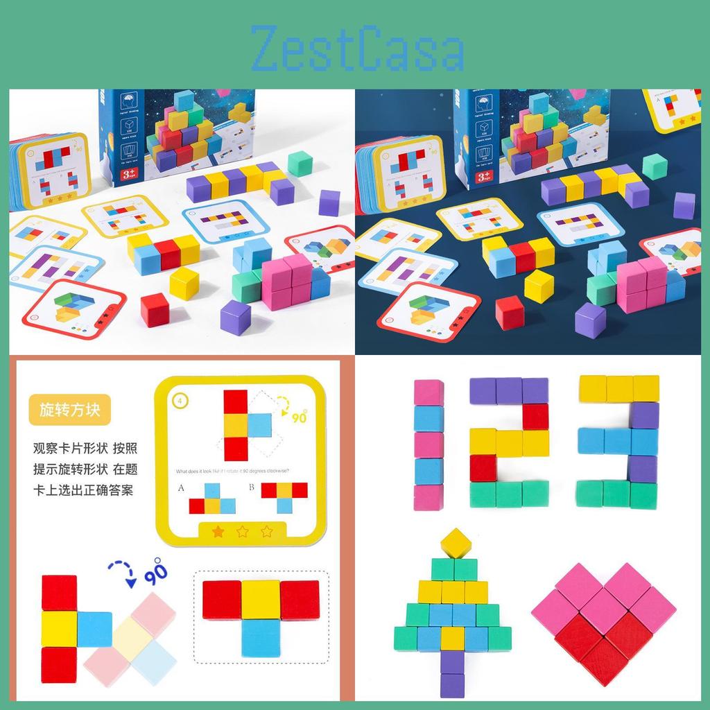 Logic Cubes Wooden Building Blocks For 6-year-olds Educational Toy For Early Learning Skills