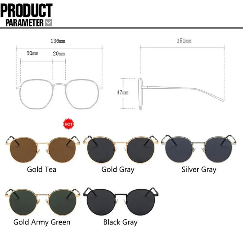 Stylish Eyeglasses Fishing Metal Frames Shades Round Sun Eyeglasses Women's Eyewear Vintage Female Male Sunglasses UV400 Gafas De Sol
