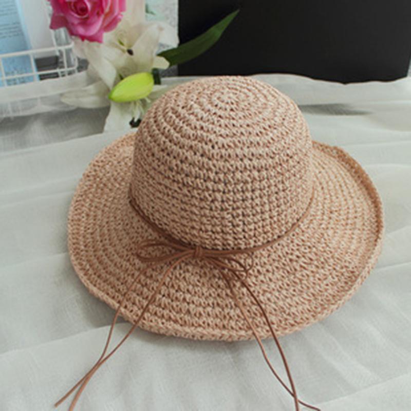 

Summer Fashion women Straw Hat Bow Lady Foldable Sun Hat Visor cap Panama Style Bucket Cap Strawhat Beach Hat girl cap Outdoor One Size