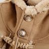 Thick Over-the-knee Hooded Horn Buckle Thickened Fur One-piece Coat Women's Imitation Lamb Wool Coat Winter Hooded Cotton Coat