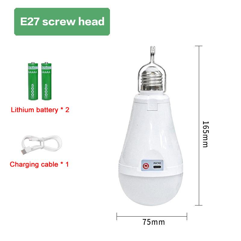 Flicker-Free Led Bulb Light Portable 20W 30W Emergency Bulb Courtyard Outdoor Bulb Power Failure Emergency