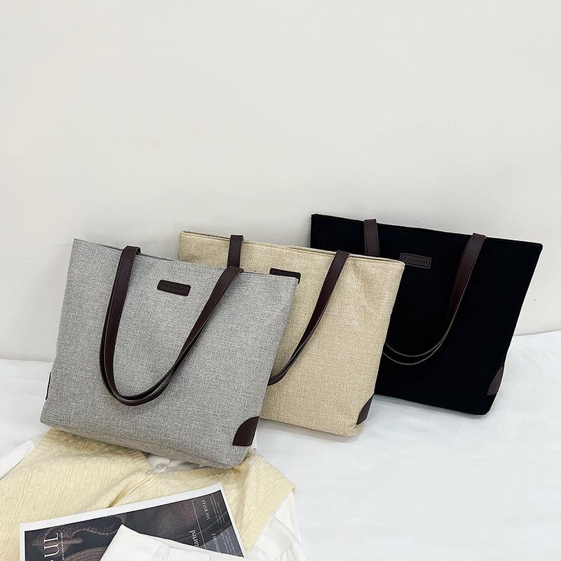 New women's bag fashion trend literary cotton and linen bag large capacity shoulder bag versatile casual canvas handbag