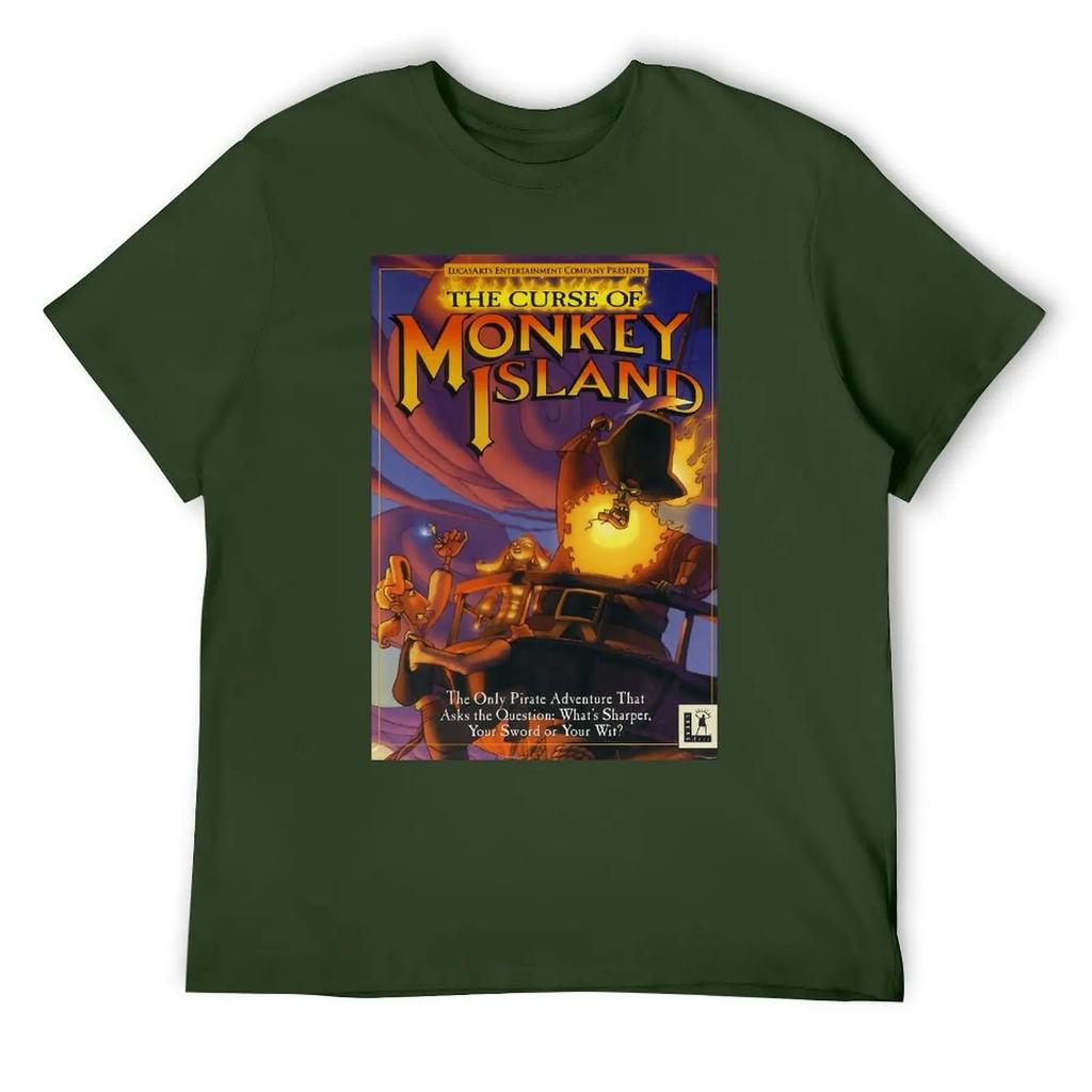 THE CURSE OF MONKEY ISLAND T-shirt Crewneck Sport  Funny Geek Tees Creative Leisure USA Size