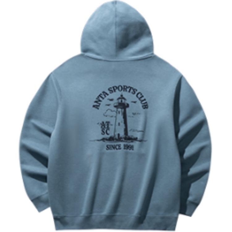 Anta Lifestyle Series Loose Fit Hooded Sweatshirt Men tops Astronaut-Blue 152518706S-2