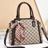 Fashionable Pu Tote Bag For Women With Stylish Plaid Design And Soft Structure