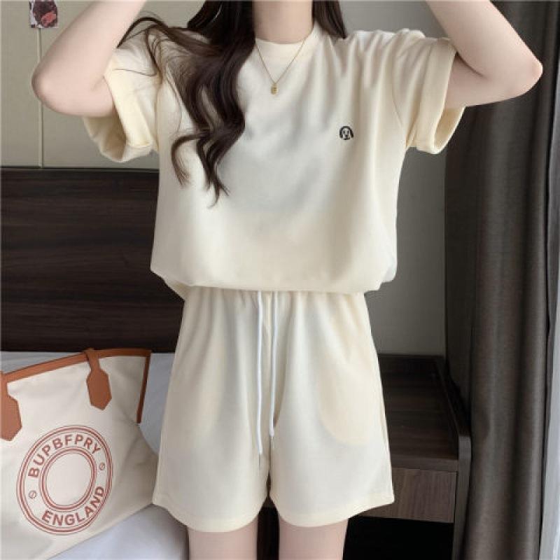 Sports Suit Shirt Shorts Suit Women's Summer Short-sleeved Two-piece Set