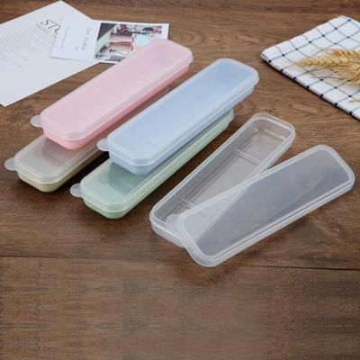 Tragbare Reise Outdoor Mehrweg Geschirr Box Schule Home Slot Design Praktische Besteck Transparent Abdeckung Besteck Fall