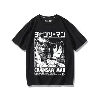 Anime Chainsaw Unisex Reze Graphic Printed T Shirt Unisex Unisex Casual Loose T-shirts Four Seasons Tee Harajuku Unisex High Quality Tshirt