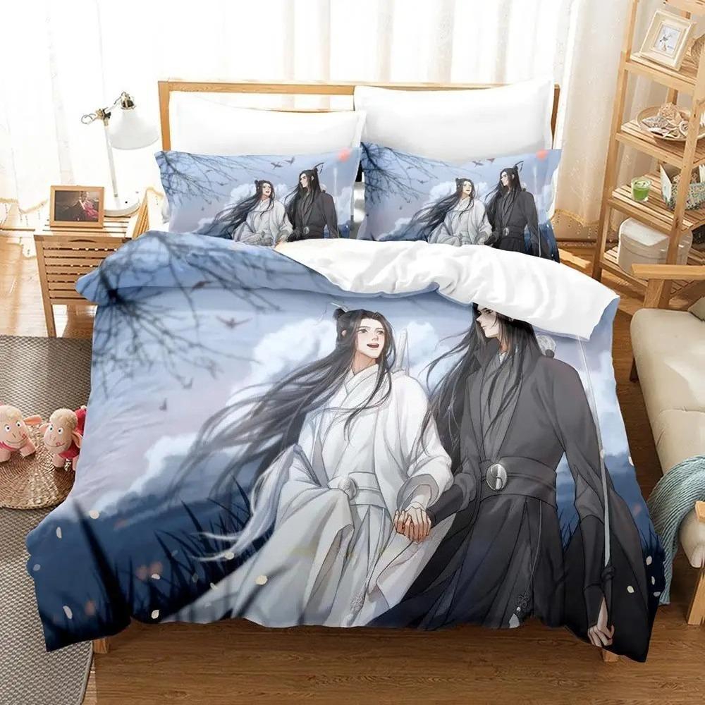 3D Print Mo Dao Zu Shi Wei Ying and Lan Zhan Bedding Set Anime three-piece set Adult Kid Bedroom Duvetcover Sets