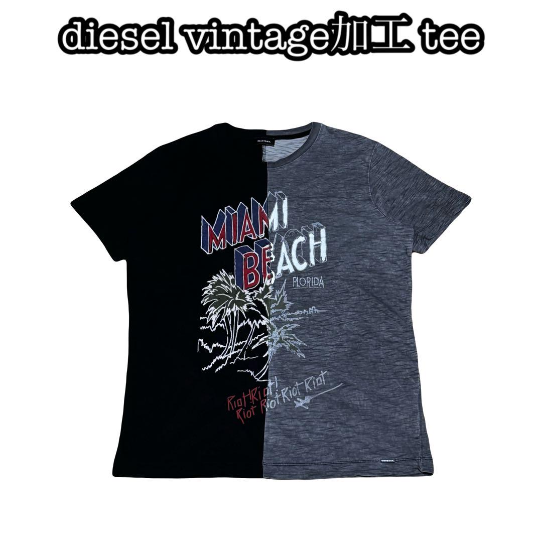 

[Б/У] Футболка Diesel Reconstructed Vintage, Редкая, Высококачественный принт, Двухцветная