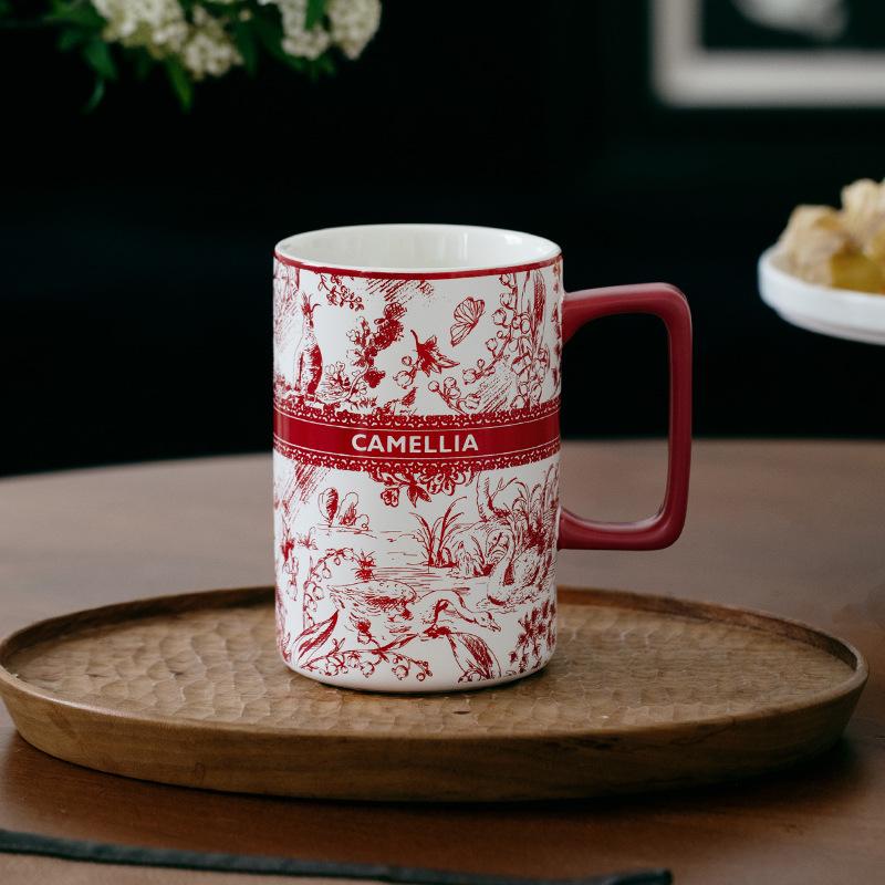 

Керамическая кружка в китайском стиле, высокая ценность, для дома, офиса, для пары, большая вместимость, сувенирный подарок, новая чашка для воды 400ml