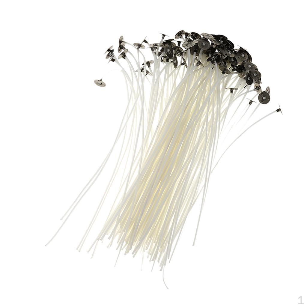 

50 пар подставок для изготовления свечей с низким дымом, предварительно вощеный фитиль с натуральным сердечником