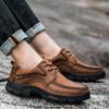 Fashion Outdoor Men's Casual Hiking Shoes Men Non-slip Walking Footwear Genuine Leather Male Comfortable Loafers Male All-match Flats